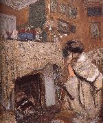 Edouard Vuillard The fireplace black s wife Sweden oil painting artist